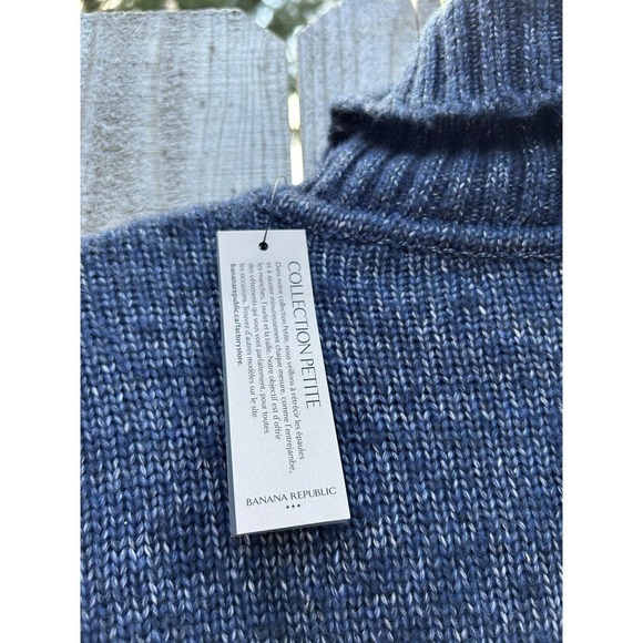 Turtleneck Sweater by Banana Republic Repreve Women Petite Small Blue Winter Nwt - Picture 7 of 11